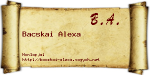 Bacskai Alexa névjegykártya